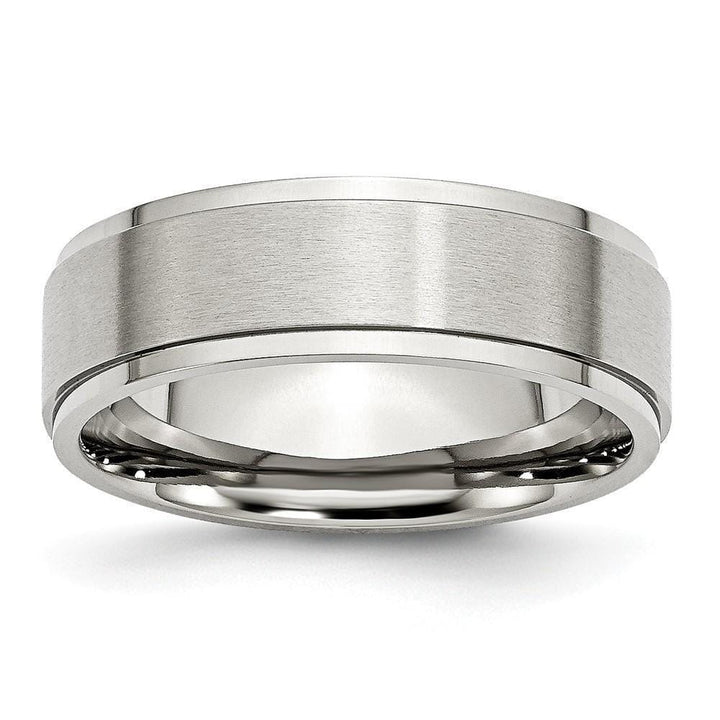 Bridal Ring Size 6 Stainless Steel Ridged Edge 7MM Ring