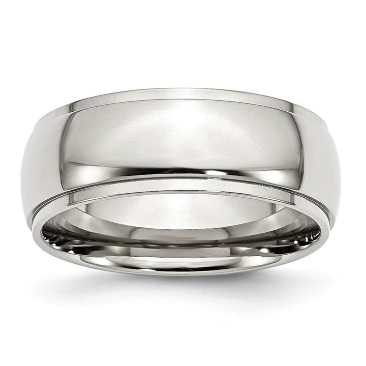 Bridal Ring Size 6 Stainless Steel Ridged Edge 8MM Unisex Ring