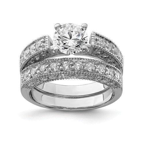 Lovely Rita's Ring Size 6 Sterling Silver Cubic Zirconia Band Rings Set