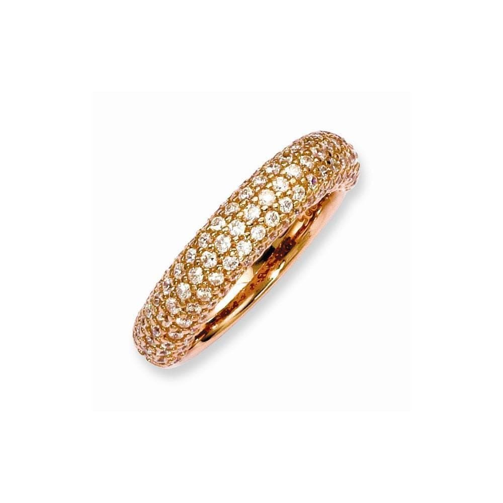 Sterling Shimmer Ring Size 6 Sterling Silver Pave 113 Stone CZ Ring