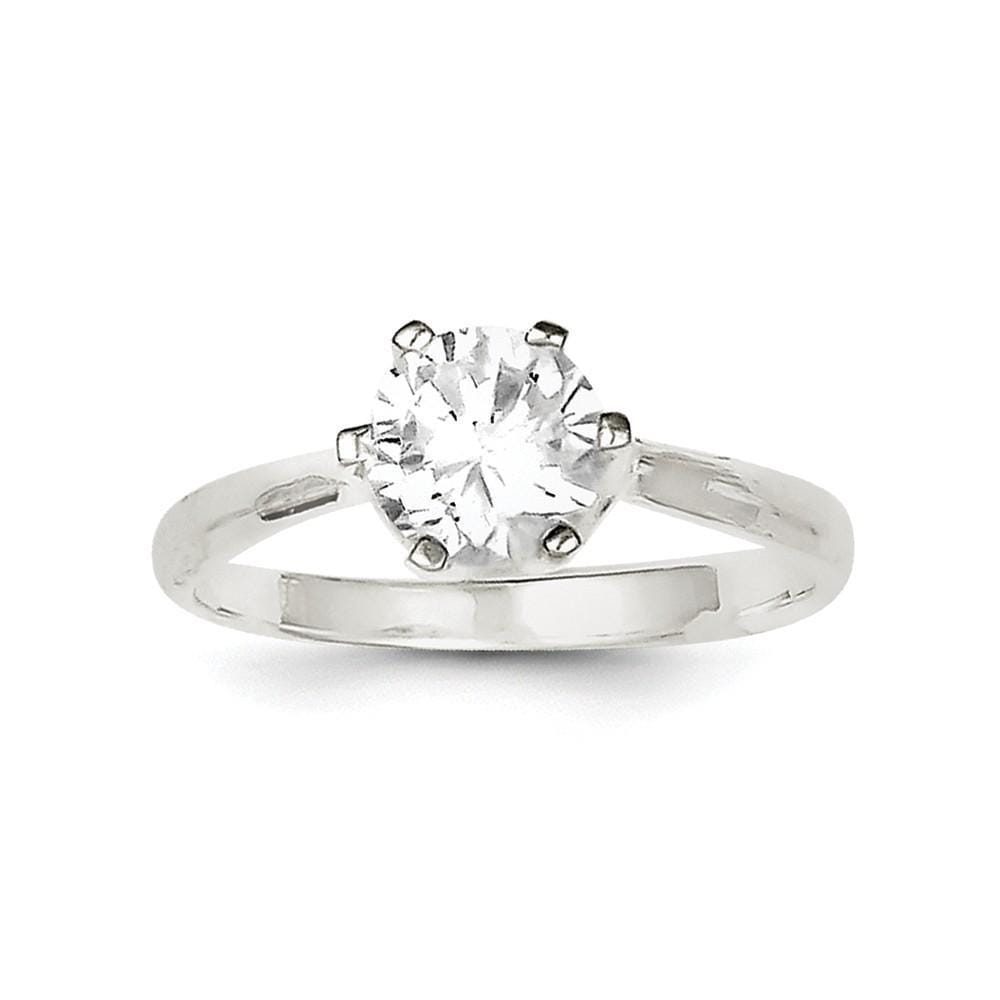 Lovely Rita's Ring Size 6 Sterling Silver Solitaire Round C.Z Ring