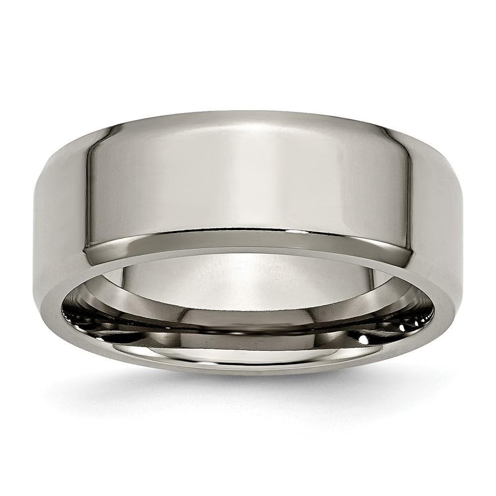 Bridal Ring Size 6 Titanium Brushed Beveled Wedding Band