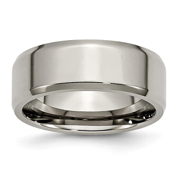 Bridal Ring Size 6 Titanium Brushed Beveled Wedding Band