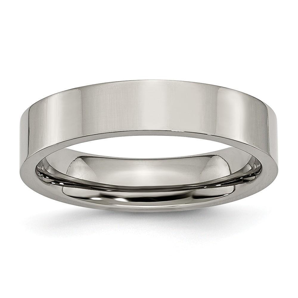 Bridal Ring Size 6 Titanium Flat Polished Band