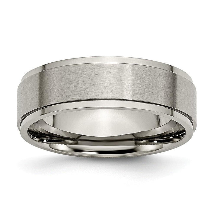 Bridal Ring Size 6 Titanium Ridged Edge Brushed and Polished Band