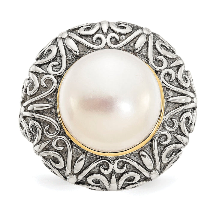 Shey Couture Ring Size 7 Sterling Silver Gold Pearl Ring