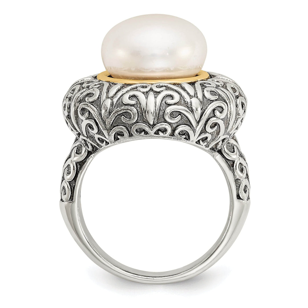 Shey Couture Ring Size 7 Sterling Silver Gold Pearl Ring