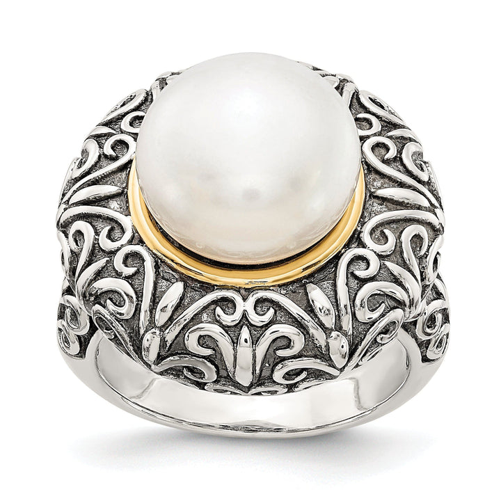 Shey Couture Ring Size 7 Sterling Silver Gold Pearl Ring