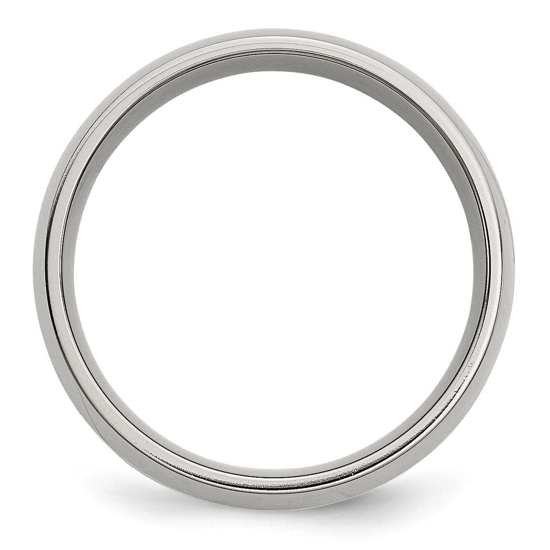 Bridal Ring Stainless Steel and 14k Gold Inlay Polished Band