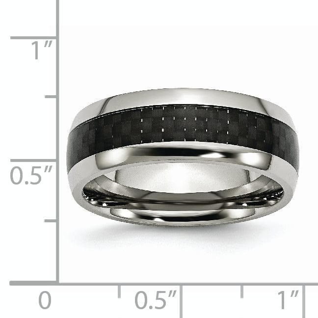 Bridal Ring Stainless Steel and Carbon Fiber 8MM Polished Band