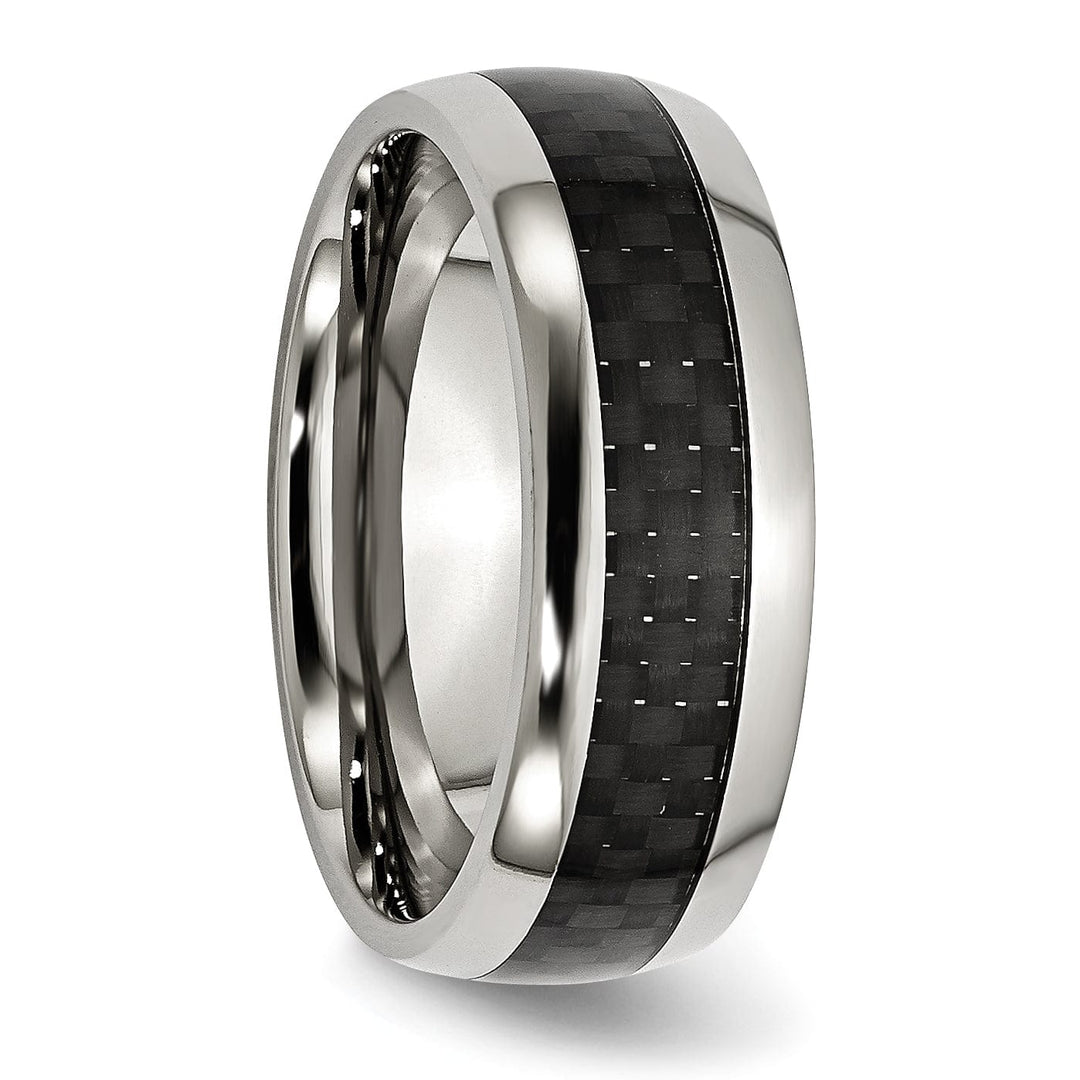Bridal Ring Stainless Steel and Carbon Fiber 8MM Polished Band