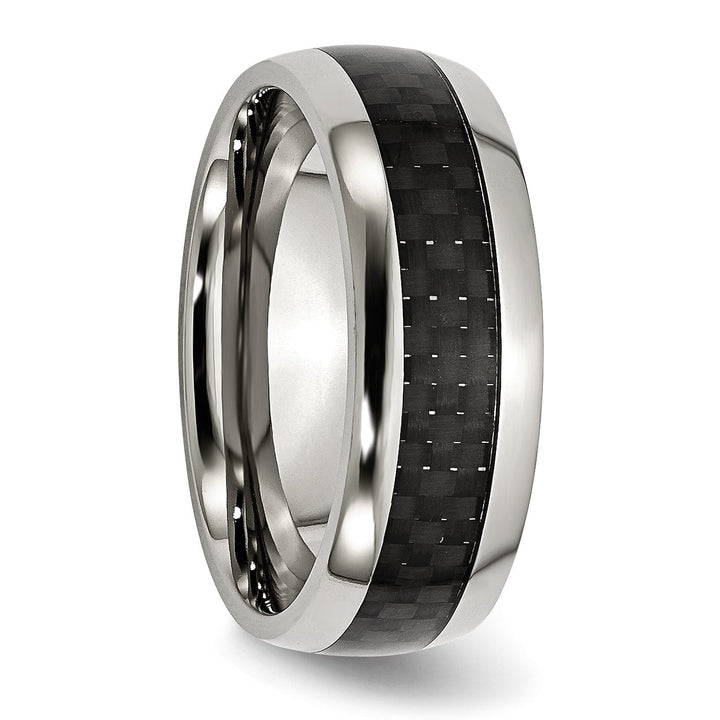 Bridal Ring Stainless Steel and Carbon Fiber 8MM Polished Band