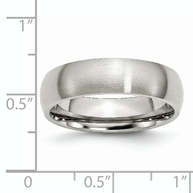 Bridal Ring Stainless Steel Beveled Edge Brushed Band