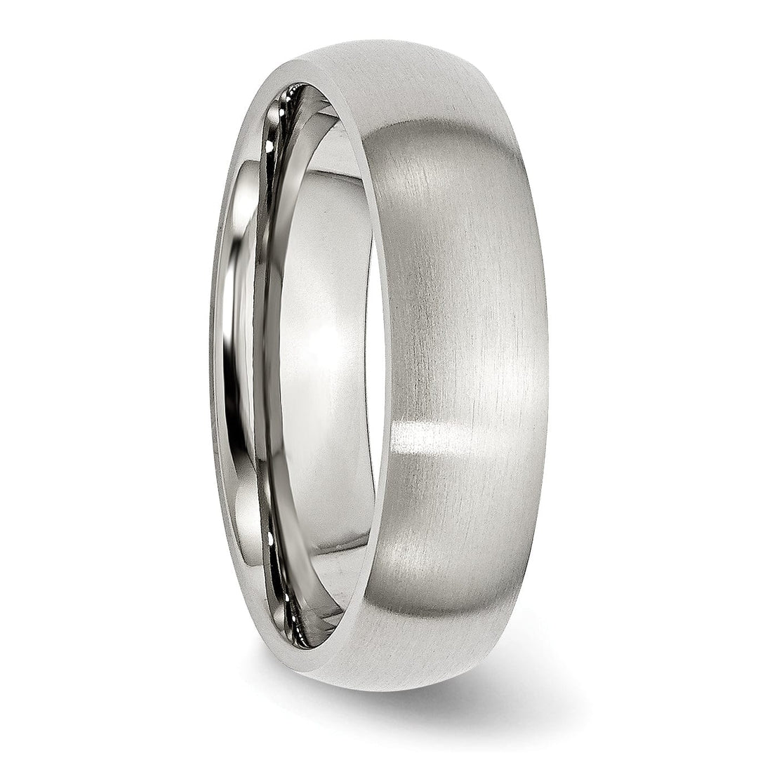 Bridal Ring Stainless Steel Beveled Edge Brushed Band
