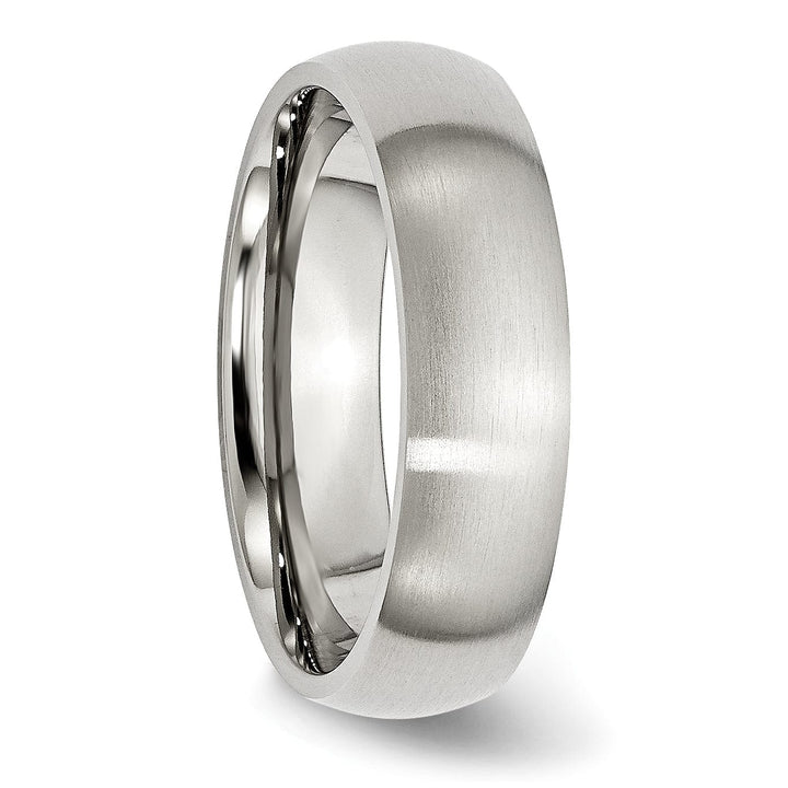 Bridal Ring Stainless Steel Beveled Edge Brushed Band