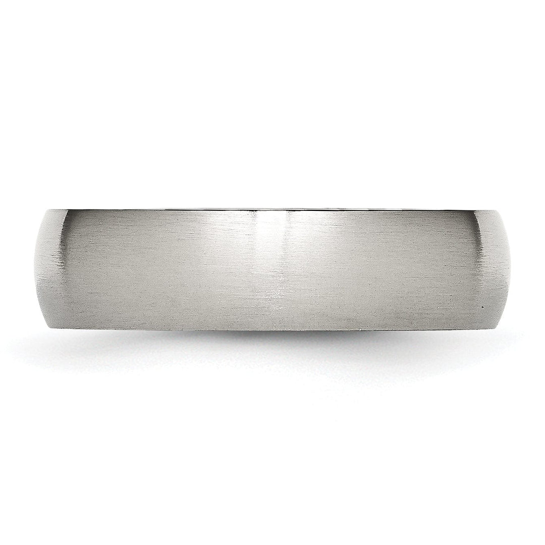 Bridal Ring Stainless Steel Beveled Edge Brushed Band