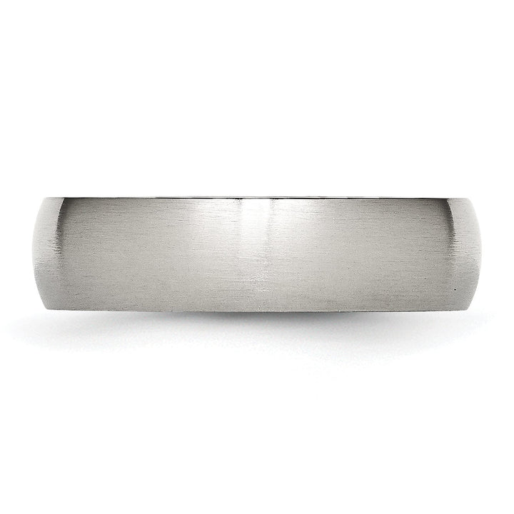 Bridal Ring Stainless Steel Beveled Edge Brushed Band