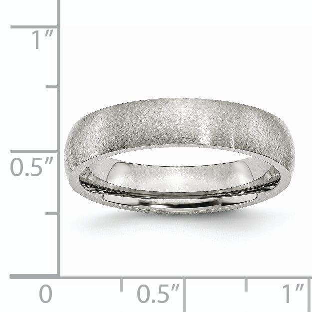 Bridal Ring Stainless Steel Beveled Edge Brushed Band