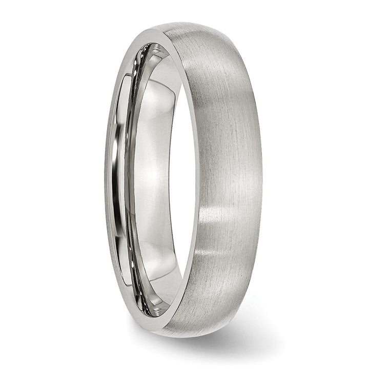 Bridal Ring Stainless Steel Beveled Edge Brushed Band