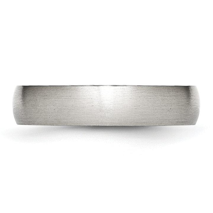 Bridal Ring Stainless Steel Beveled Edge Brushed Band