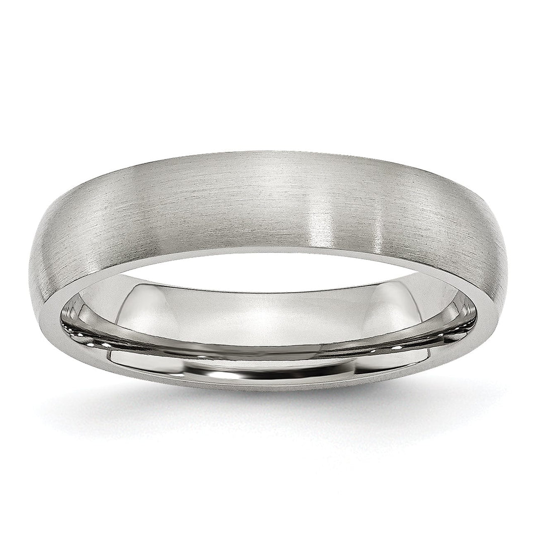 Bridal Ring Stainless Steel Beveled Edge Brushed Band