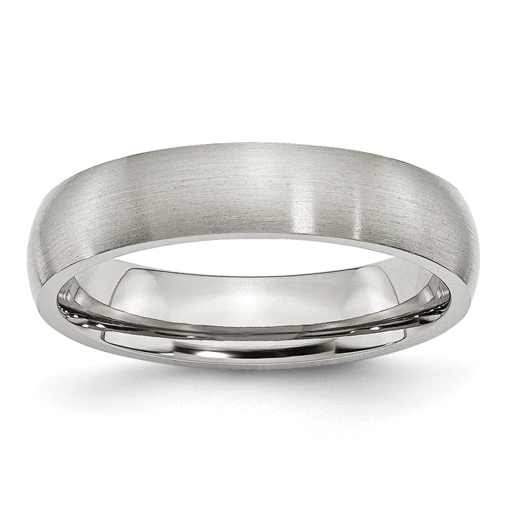 Bridal Ring Stainless Steel Beveled Edge Brushed Band