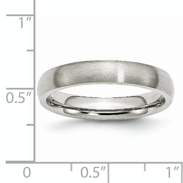 Bridal Ring Stainless Steel Beveled Edge Brushed Band