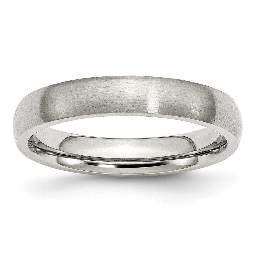 Bridal Ring Stainless Steel Beveled Edge Brushed Band