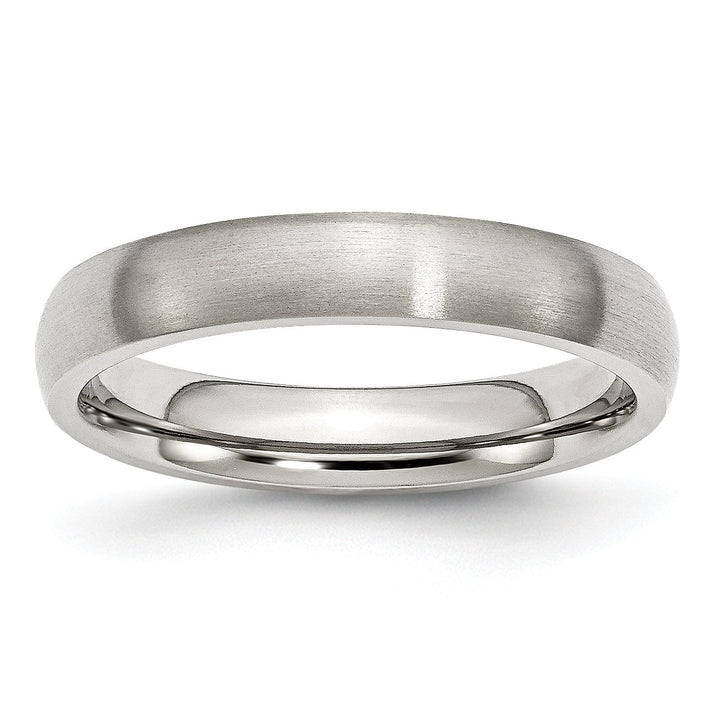 Bridal Ring Stainless Steel Beveled Edge Brushed Band