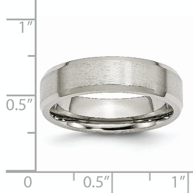 Bridal Ring Stainless Steel Beveled Edge Brushed Polished Band
