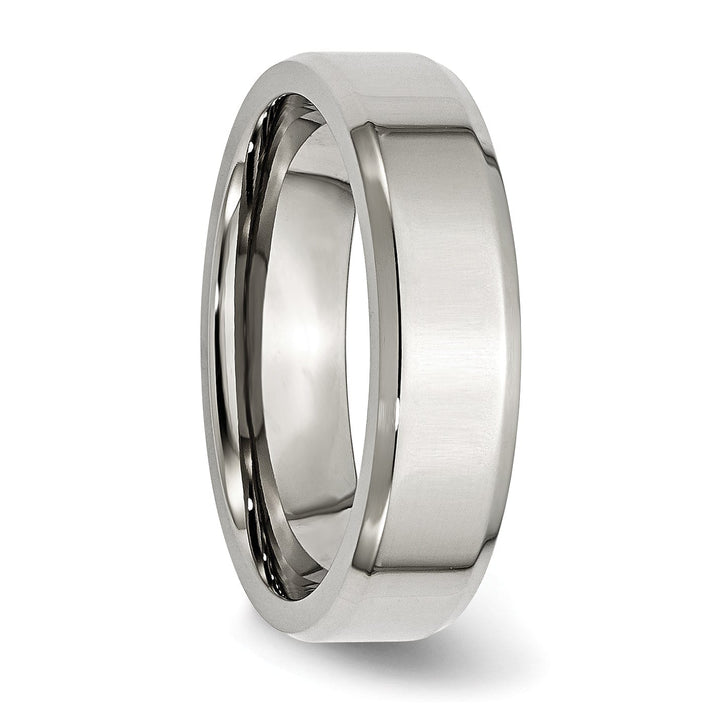 Bridal Ring Stainless Steel Beveled Edge Polished Band