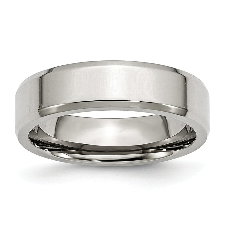 Bridal Ring Stainless Steel Beveled Edge Polished Band