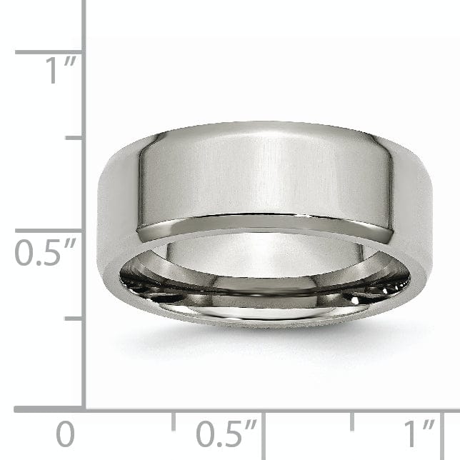 Bridal Ring Stainless Steel Beveled Edge Polished Band