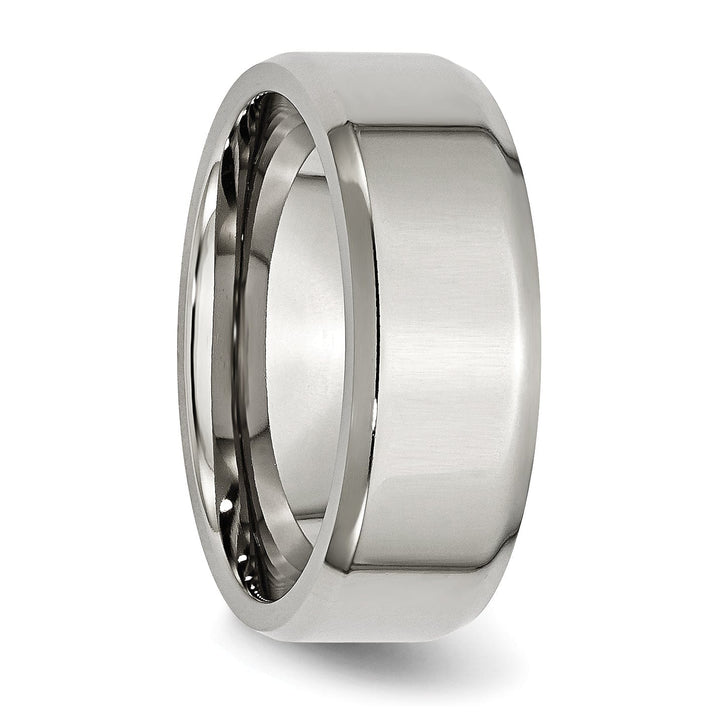 Bridal Ring Stainless Steel Beveled Edge Polished Band