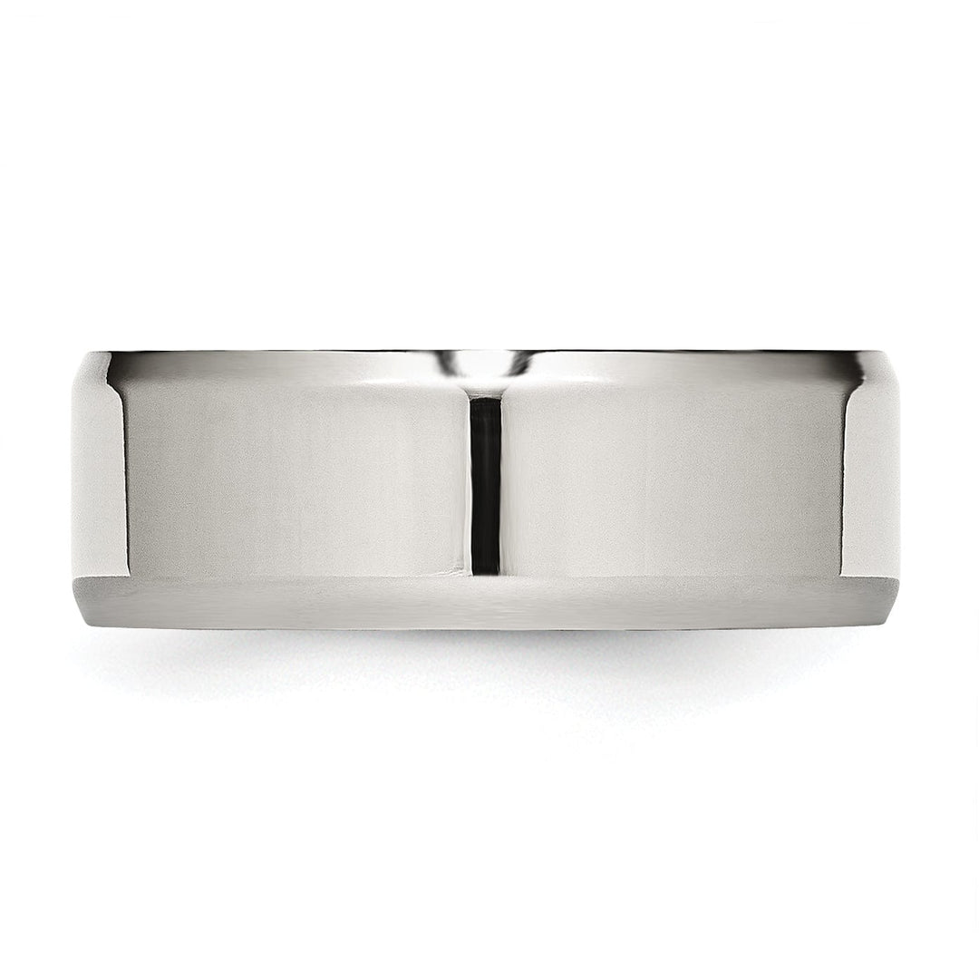 Bridal Ring Stainless Steel Beveled Edge Polished Band