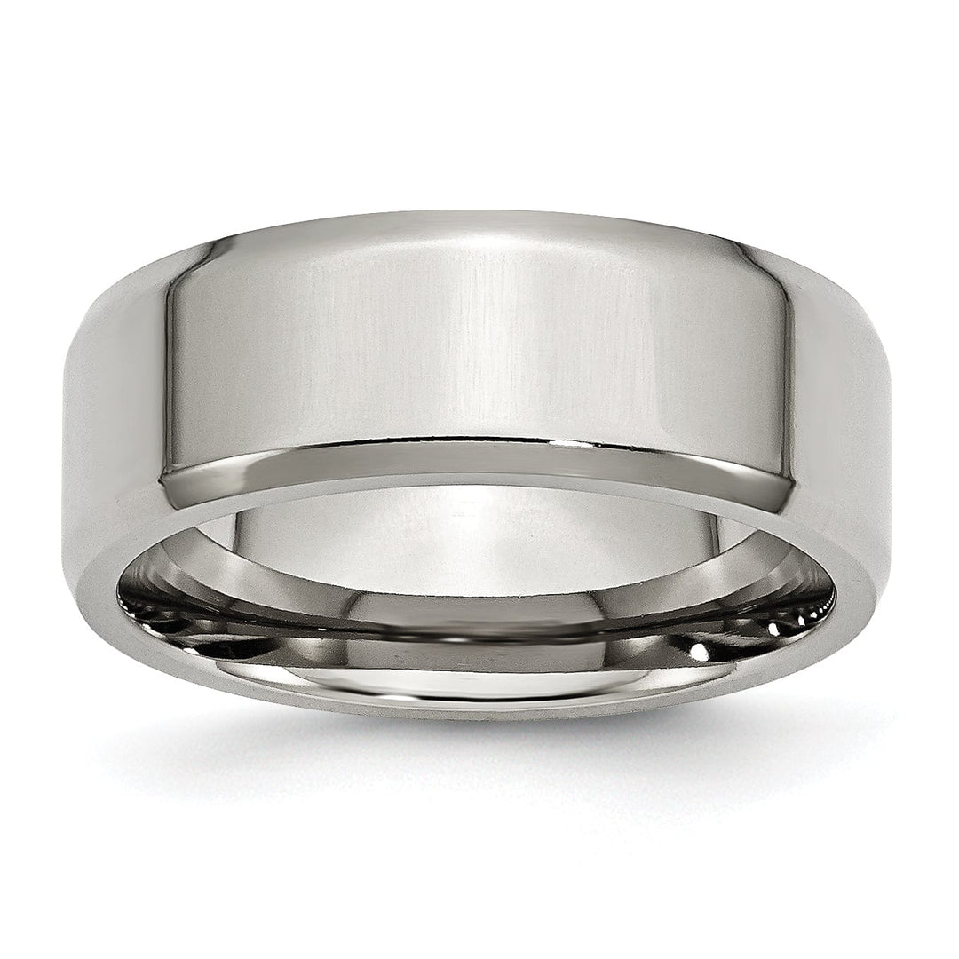 Bridal Ring Stainless Steel Beveled Edge Polished Band