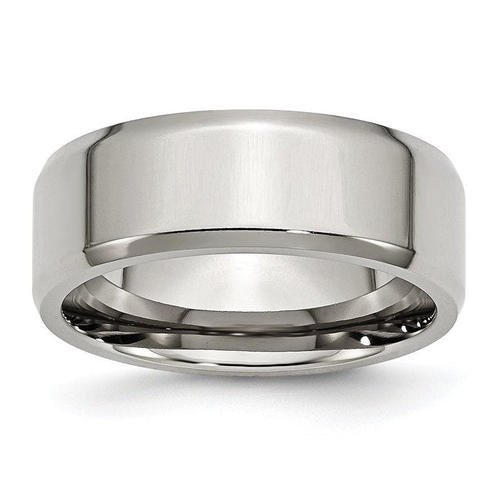 Bridal Ring Stainless Steel Beveled Edge Polished Band