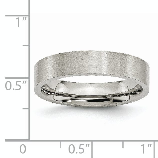 Bridal Ring Stainless Steel Flat Brushed 5MM Band Ring
