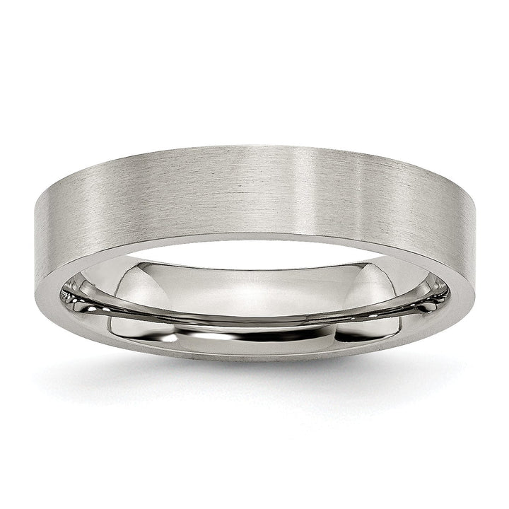 Bridal Ring Stainless Steel Flat Brushed 5MM Band Ring