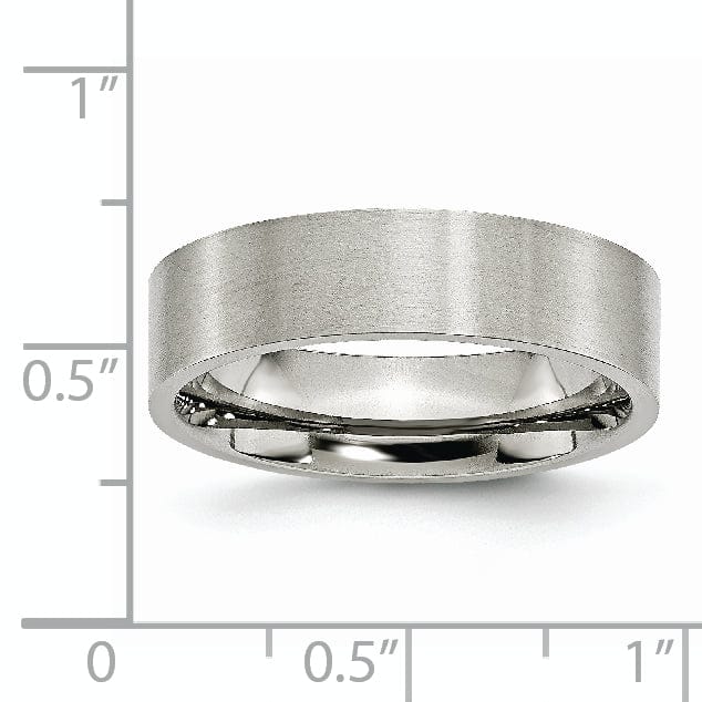 Bridal Ring Stainless Steel Flat Brushed 6MM Band Ring