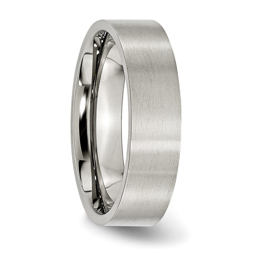 Bridal Ring Stainless Steel Flat Brushed 6MM Band Ring