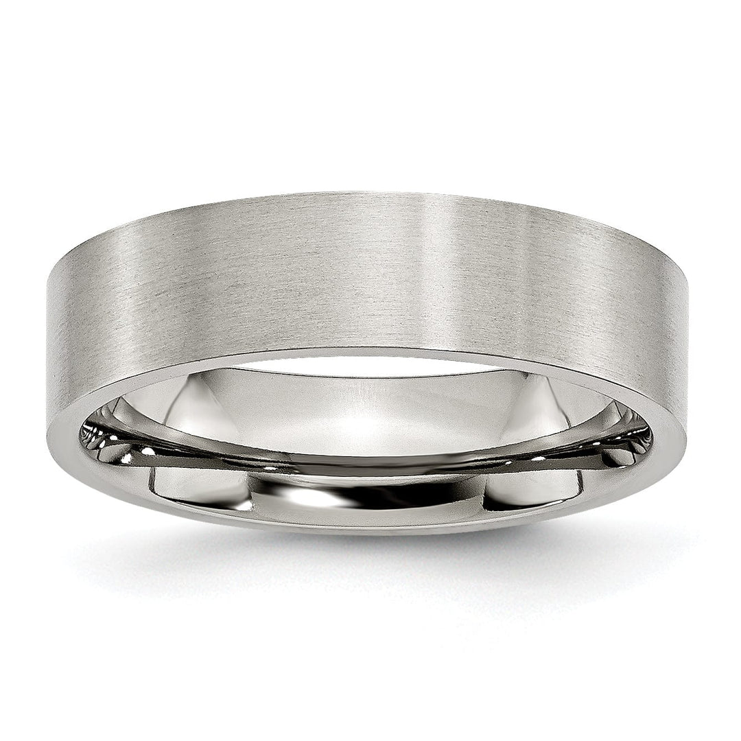 Bridal Ring Stainless Steel Flat Brushed 6MM Band Ring