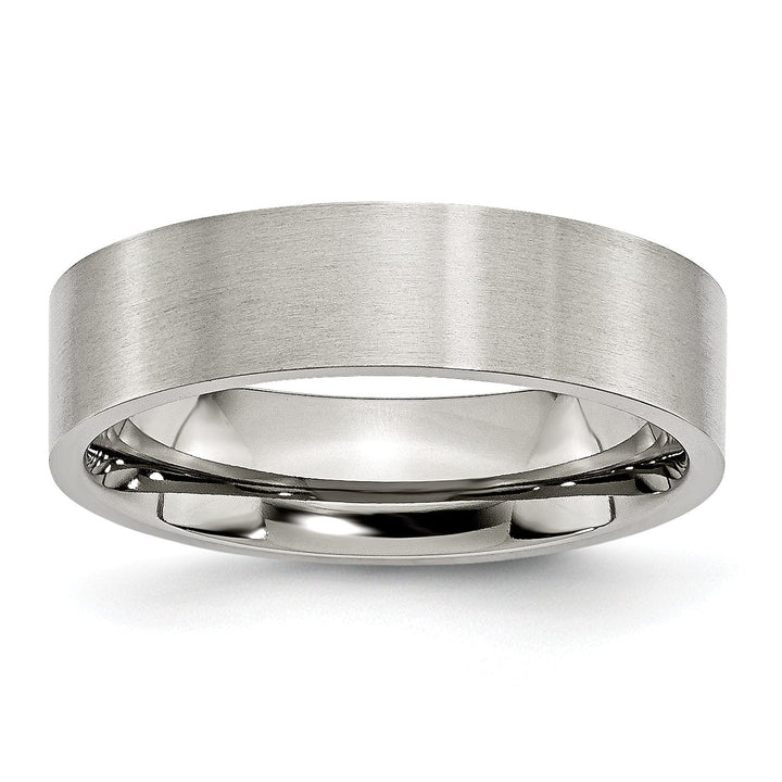 Bridal Ring Stainless Steel Flat Brushed 6MM Band Ring