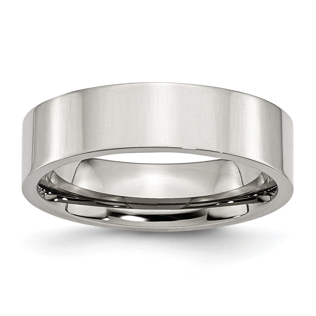 Bridal Ring Stainless Steel Flat Polished 6MM Unisex Ring