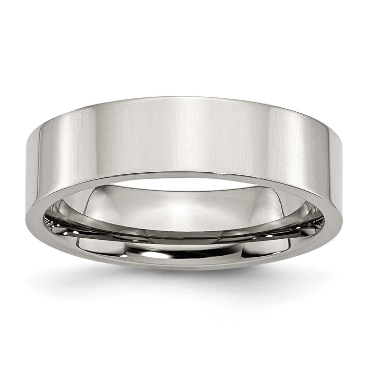 Bridal Ring Stainless Steel Flat Polished 6MM Unisex Ring