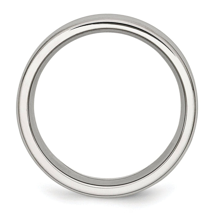 Bridal Ring Stainless Steel Grooved 8MM Polished Band