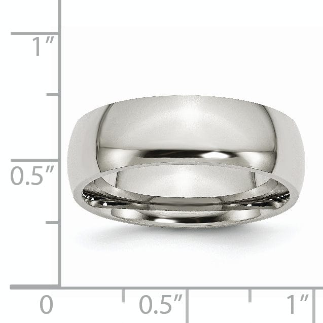 Bridal Ring Stainless Steel Polished 7MM Band Ring