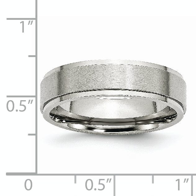 Bridal Ring Stainless Steel Ridged Edge 6MM Ring