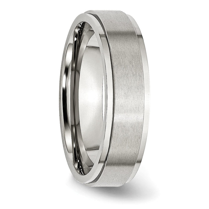 Bridal Ring Stainless Steel Ridged Edge 6MM Ring