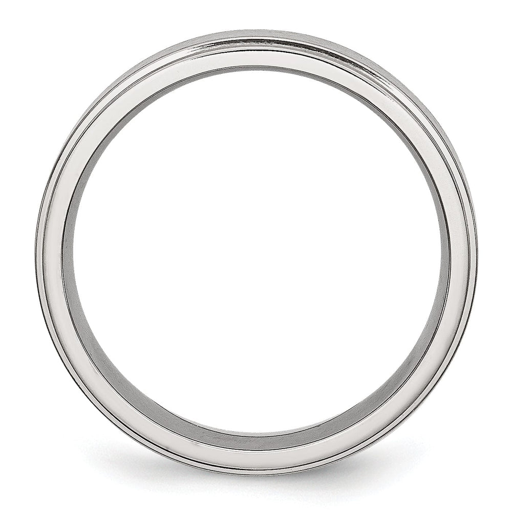 Bridal Ring Stainless Steel Ridged Edge 6MM Ring